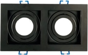 UNIVERSO Süllyesztett spot lámpa 2xGU10 foglalat nélkül IP20 Fekete 100x186x38mm kivágás:175x90mm