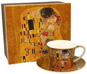 Klimt porcelán csésze aljjal A Csók díszdobozban