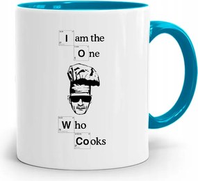 Kék Bögre Ajándék Szakácsnak Who Cooks nyomott mintával