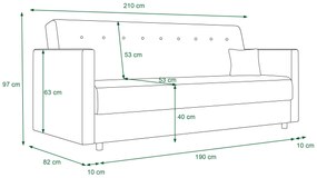 Háromszemélyes kanapé Momentum (sötétszürke + sokszínű). 1056705