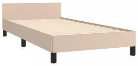 kávészínű ágykeret fejtámlával matrac nélkül 100x200 cm
