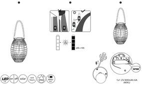 Globo 36669 - LED Napelemes lámpa SOLAR LED/2W/3V IP44