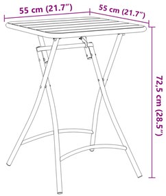 Összecsukható Kerti Asztal Sötét Zöld 55x55x73 cm Acél
