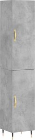 vidaXL betonszürke szerelt fa magasszekrény 34,5x34x180 cm