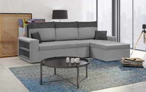 PAVEL Kinyitható sarokkanapé Szürke/szürke