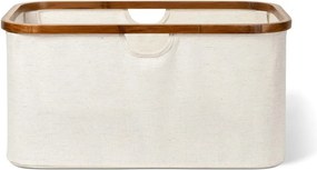 Krémszínű textil összecsukható szennyeskosár Bamboo/Linen – Bigso
