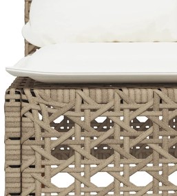 6 részes bézs polyrattan kerti ülőgarnitúra párnával