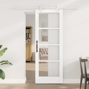 Csúszóajtó Fehér 73.5 x 198.5 cm Fa és fém