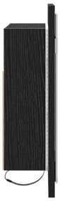 LED fürdőszobai tükörszekrény fekete tölgyből, 60x12x45 cm, mérnöki fa