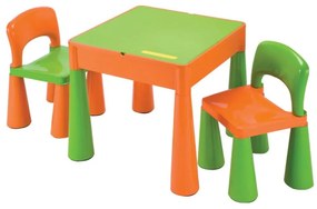 Gyerek szett NEW BABY- asztalka két székkel narancssárga