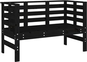 vidaXL fekete tömör fenyőfa kerti pad 111,5 x 53 x 71 cm