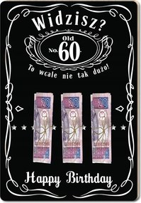 60 – Egyáltalán nem sok! Ajándék Képkeret tábla kártya születésnapra Fekete-fehér