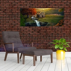 Egy ház képe egy mesebeli tájban (120x50 cm)