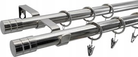 Függönykarnis Dupla Fém mix loft végek nikkel szín 19+19 mm 120 cm