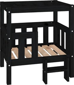 vidaXL fekete tömör fenyőfa kutyaágy 65,5x50,5x70 cm