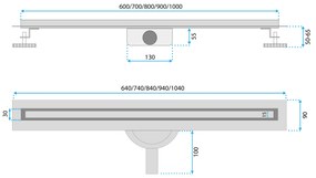 Rea Neox Slim Pro, vízelvezető csatorna 60 cm, arany matt, REA-G2713