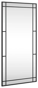 fekete téglalap alakú vas fali tükör 50 x 100 cm