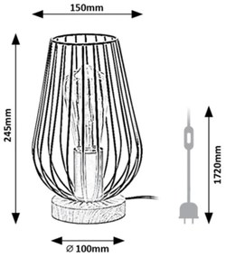 Rabalux 6915 - Asztali lámpa GREMIO 1xE27/40W/230V fekete