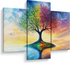 Kép – Évszakok festett fája (90x60 cm)