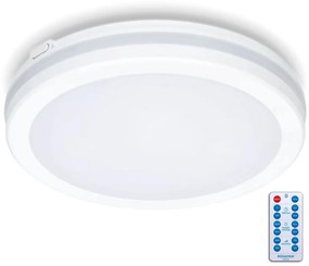 Kobi LED Fürdőszobai mennyezeti lámpa érzékelővel LED/18W/230V átm. 30 cm fehér + távirányító KB0347