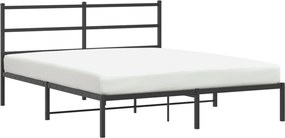 vidaXL fekete fém ágykeret fejtámlával 160 x 200 cm