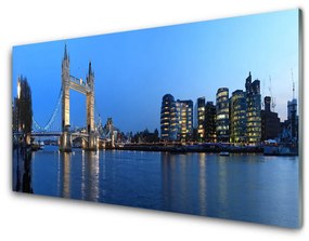 Modern üvegkép Bridge City Architecture 125x50 cm