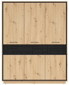 Ruhásszekrény Pont SZF3D2E (artisan tölgy + matt fekete). Akció -18%. 1063044