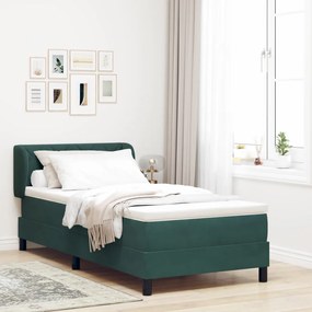 Boxspring Ágy Matrac Kiadás Zöld 90x190 cm Bársony