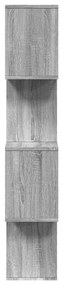 4 szintes szürke sonoma fa elválasztó könyvespolc 70x24x129 cm