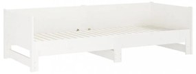 fehér tömör fenyőfa kihúzható kanapéágy 2x(80x200) cm