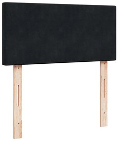 fekete bársony ottomán ágy matraccal &amp; LED-ek 80x200cm