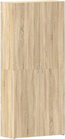 vidaXL Cipőszekrény polcokkal ajtóval Barna 80 x 35.5 x 180 cm Faanyag