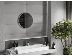 Mexen Loft, kerek fürdőszobai tükör 30 cm, keret színe szálcsiszolt acél, 9850-030-030-000-10