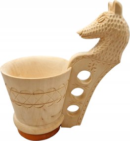 Hegyi bögre fából faragott 0,4 Medve