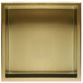 Süllyesztett fürdőszobai polc 30x30 szálcsiszolt arany