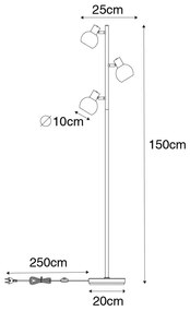 Okos állólámpa fekete füstüveggel, 3 Wifi P45 - Vidro