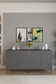 Ferro komód, antracit, 150 cm