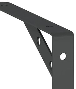 4 db fekete rozsdamentes acél polctartó 20 x 2,5 x 14 cm