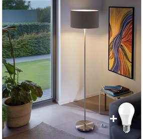 LED állólámpa TUNJA 1xE27/20W/230V átm. 38 cm matt króm/taupe