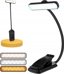 Led-es Könyvolvasó Lámpa Éjszakai Asztali Vezeték Nélküli Usb Klipsz