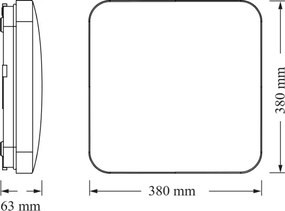 Osram - CEILING SQUARE LED mennyezeti lámpatest, 36 W, 230 V, 4000 K, 38x38 cm, fehér