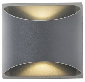 Modern kültéri fali lámpa sötétszürke LED-del 2-lámpás IP54 - Mal