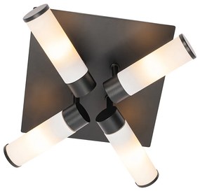 Modern fürdőszobai mennyezeti lámpa fekete 4-lámpás IP44 - Bath