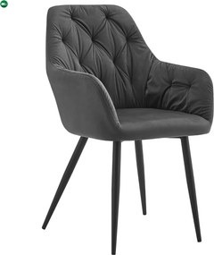 Design fotel, sötétszürke Velvet szövet, VERIO NEW