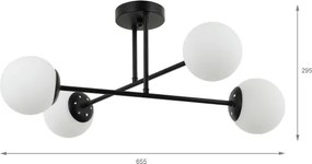 Brilagi - Felületre szerelhető csillár MALIVA 4xE14/15W/230V fekete/fehér