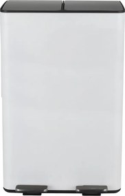 Matt fehér acél szelektív pedálos szemetes 2x30 l Aliya – Spirella