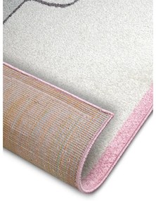 Fehér-rózsaszín gyerek szőnyeg 120x170 cm Bouncy – Hanse Home