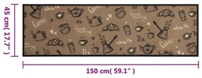 barna reggeli mintás mosható bársony konyhaszőnyeg 45x150 cm