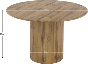 Étkezőasztal, tölgy, átmérő 120 cm, MAHIR TYP 2