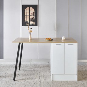 Konyhasziget, 150x90 cm, tölgy/fehér/fekete, XILO